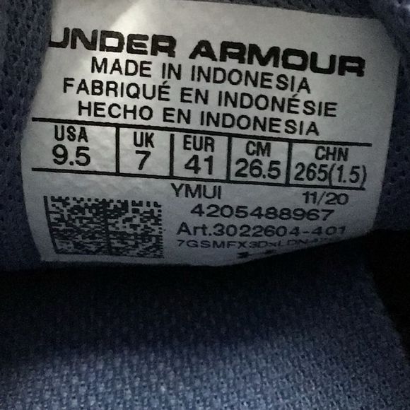 Under Armour charged pursuit womens running shoes navy blue size 9.5 3022604-401 - Picture 7 of 8